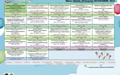 Menú de nuestro comedor para el mes de noviembre
