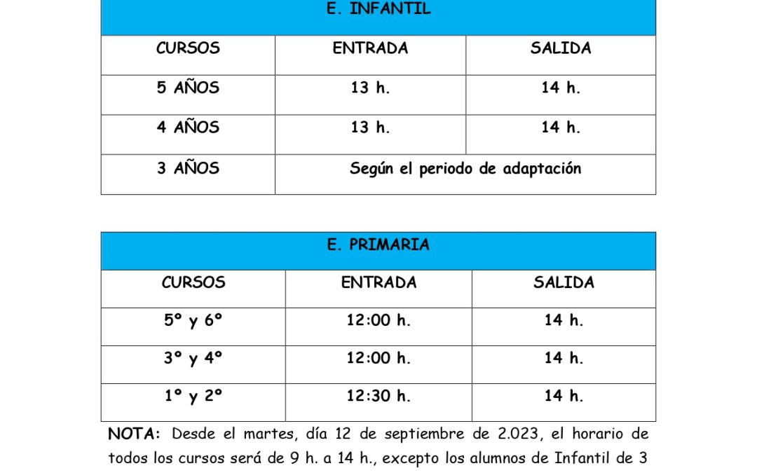 HORARIO ENTRADA 11 SEPTIEMBRE 2023