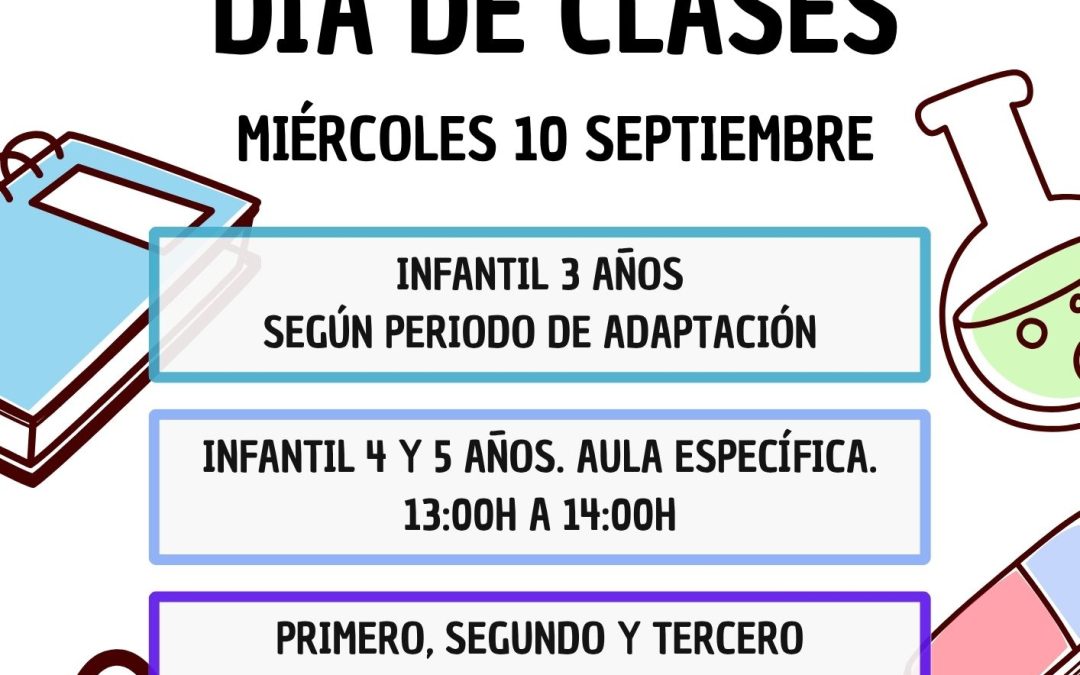 HORARIO PRIMER DÍA CURSO 25/26